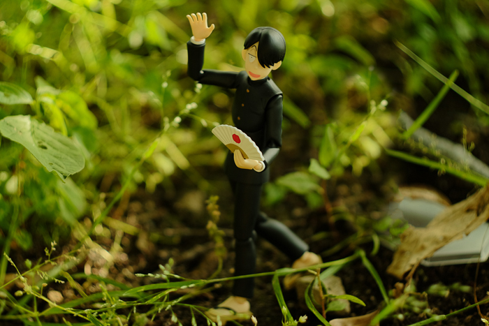 ツバキアキラが撮った、figma、R・田中一郎。あ〜るくんには、外もよく似合います。