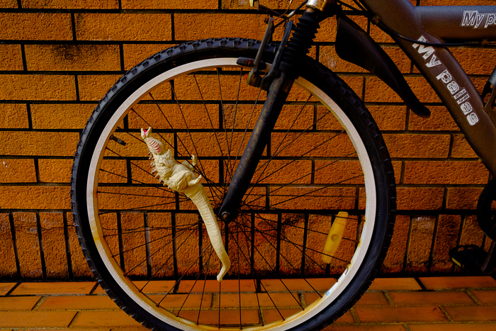 自転車の車輪の間に入って遊んでいたら、いきなり車輪が回りだして焦る、シン・ゴジラ第二形態、蒲田くん